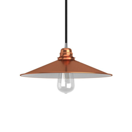 Retro kovové tienidlo v medenej farbe, priemer 30cm