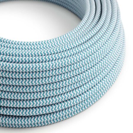 Kábel dvojžilový v podobe textilnej šnúry so vzorom Blue/White, umelý hodváb, 2 x 0.75mm, 1 meter