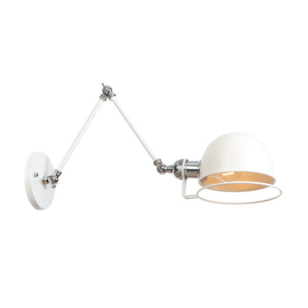 Vintage nástenná lampa Long Arm v bielej farbe