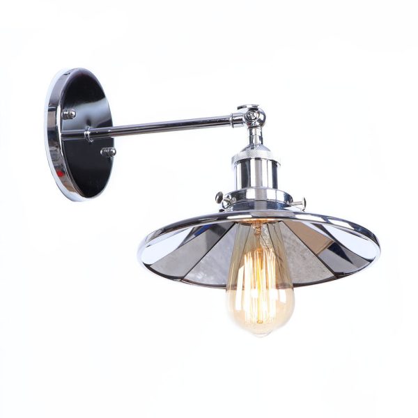 Zrkadlová Vintage nástenná lampa v striebornej farbe (3)