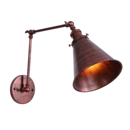 Retro nástenná lampa Shadeness v staro medenej farbe