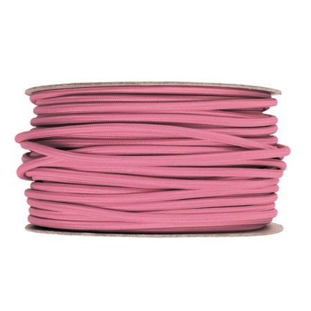 Kábel dvojžilový v podobe textilnej šnúry v tmavo ružovej farbe, 2 x 0.75mm, 1 meter