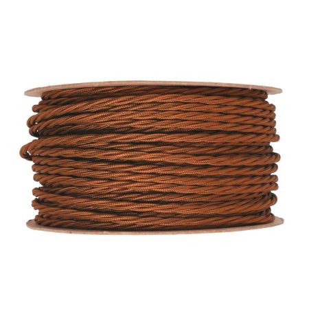 Kábel dvojžilový skrútený v podobe textilnej šnúry vo whiskey farbe, 2 x 0.75mm, 1 meter (1)