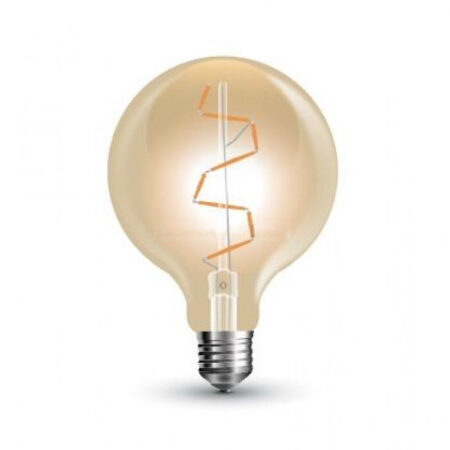 FILAMENT žiarovka - Zig Zag Globus - E27, 4W, 400lm, Teplá biela
