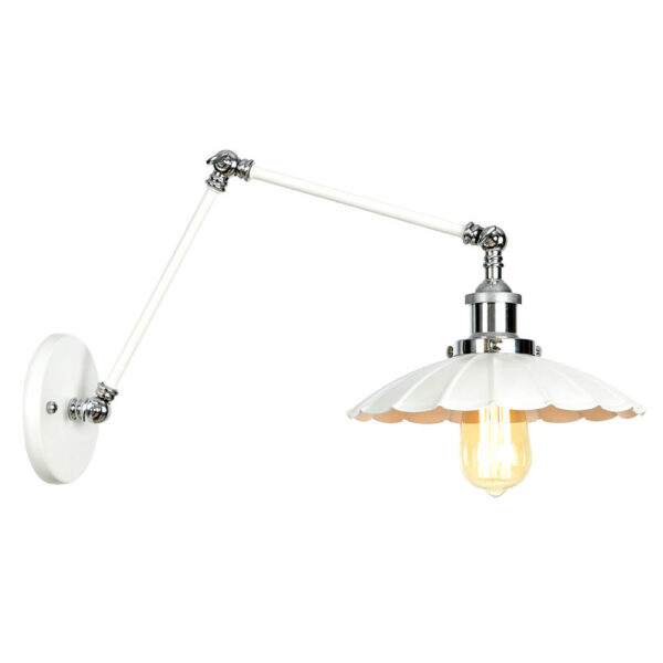 Starodávna nástenná lampa Chester, biela farba (4)