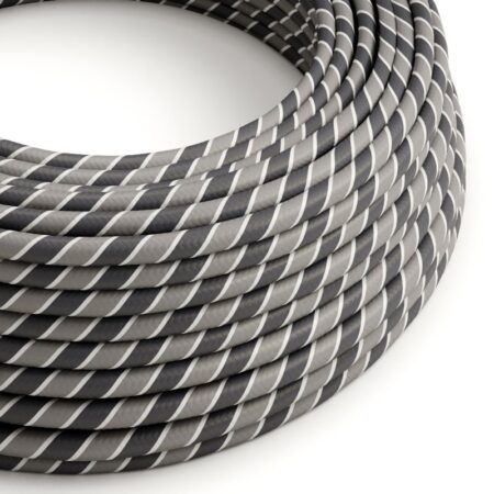 Textilný kábel HD Vertigo - biela/šedá, 2 x 0.75mm, 1 meter