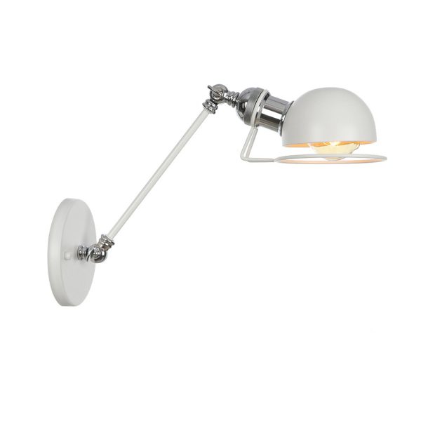 Vintage nástenná lampa Masel20 v bielej farbe