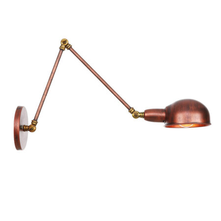 nHistorické nástenné svietidlo Bedside30 s nastaviteľným ramenom v zlato medenej farbe..