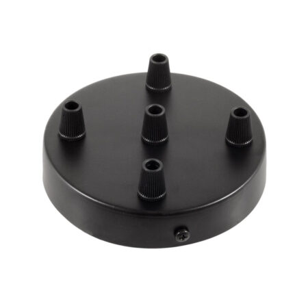 Čierny stropný držiak pre 5 svietidiel, 12cm, kov