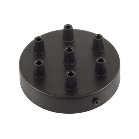 Čierny stropný držiak pre 7 svietidiel, 12cm, kov-