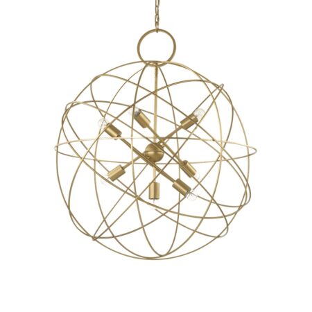 Kovový závesný luster v zlatej farbe KONSE SP7 | Ideal Lux