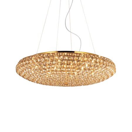Elegantný sklenený luster KING SP12 v zlatej farbe