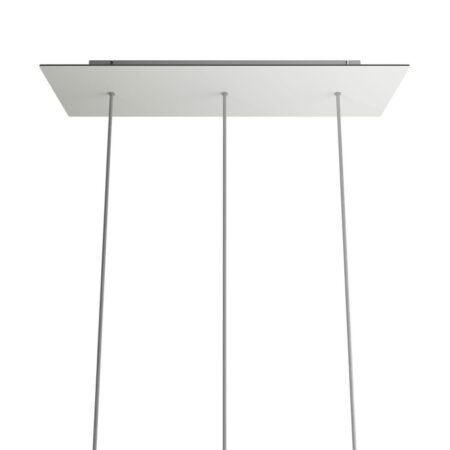 XXL Obdĺžniková kovová stropná rozeta s rozmerom 67 x 22 cm s 3 otvormi