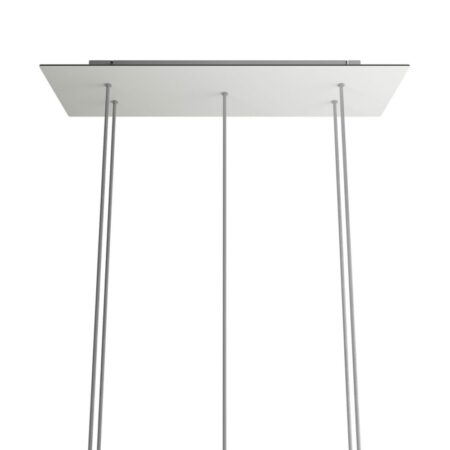 XXL Obdĺžniková kovová stropná rozeta s rozmerom 67 x 22 cm s 5 otvormi