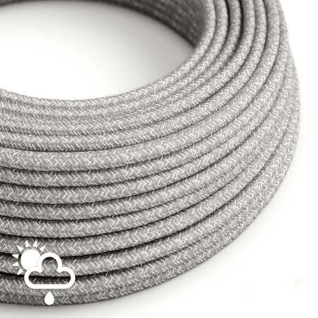 Kábel do exteriéru dvojžilový v podobe textilnej šnúry so vzorom, Gray:White, 2 x 1mm, 1 meter