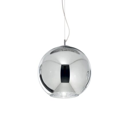 Moderný luster so sférickým difúzorom v chrómovej farbe NEMO SP1 D20 | Ideal Lux
