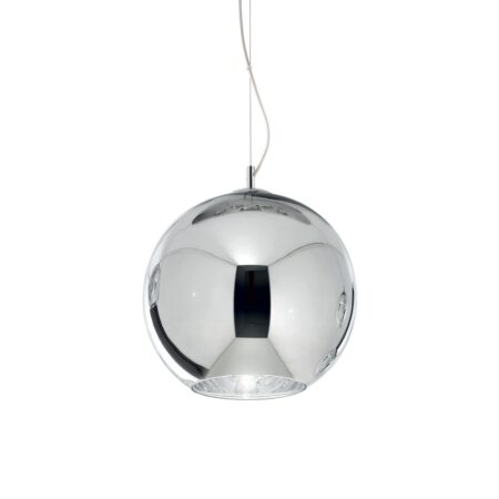 Moderný luster so sférickým difúzorom v chrómovej farbe NEMO SP1 D30 | Ideal Lux