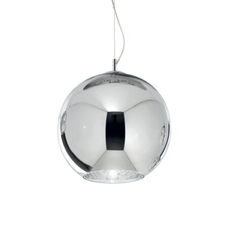 Moderný luster so sférickým difúzorom v chrómovej farbe NEMO SP1 D40 | Ideal Lux