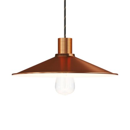 Retro kovové tienidlo v leštenej medenej farbe, priemer 30cm