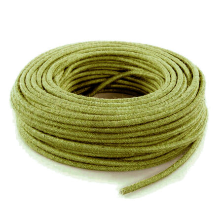 Kábel-dvojžilový-v-podobe-retro-lana-zelená-juta-2-x-0.75mm-1-meter