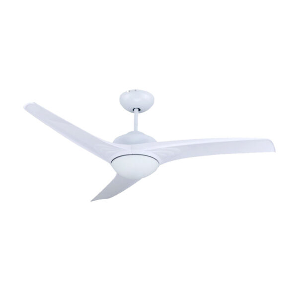 LED stropný ventilátor 35W, motor s 3 lopatkami s 15W LED žiarovkou, 3v1 zmena farby, biele prevedenie