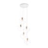Kovový luster ICE SP5 s tienidlom v tvare kocky, biela farba | Ideal Lux