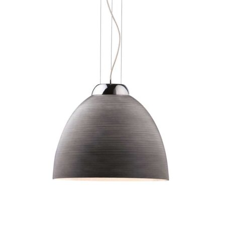 Sklenený závesný luster TOLOMEO SP1 D40, sivá farba
