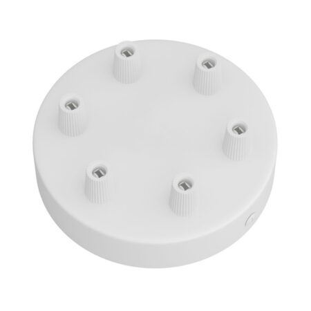 Biely stropný držiak pre 6 svietidiel, 12cm, kov