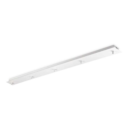 Kovová stropná rozeta pre 5 svietidiel v bielej farbe | Ideal Lux
