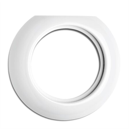 Porcelánový rámček okrúhly viac-násobný krajný pre RJ45 a TV/R, biely porcelán