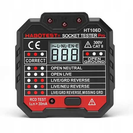 Tester zásuviek s digitálnym displejom Habotest HT106D