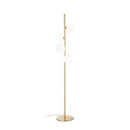 Luxusná podlahová lampa PERLAGE PT4 v saténovej mosádznej farbe | Ideal Lux