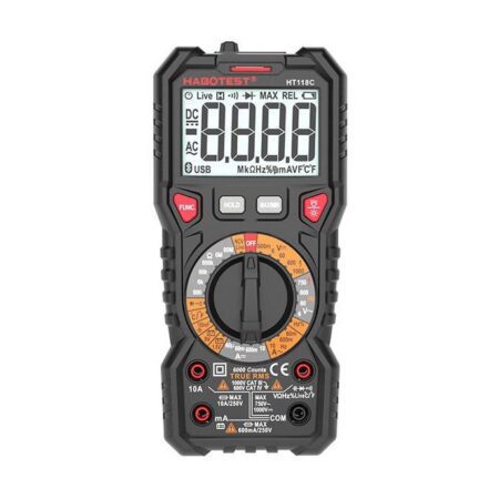 Multimeter digitálny s baterkou Habotest HT118C, True RMS, NCV, Testovanie batérií