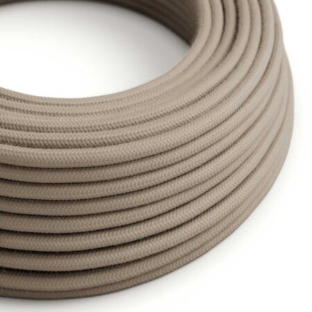 Kábel trojžilový v podobe textilnej šnúry v Dove farbe, bavlna, 3 x 0.75mm, 1 meter