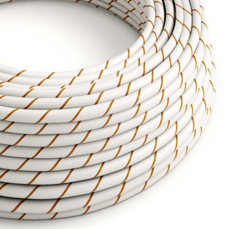 Textilný kábel HD Vertigo – biela/hnedá, 3 x 0.75mm, 1 meter