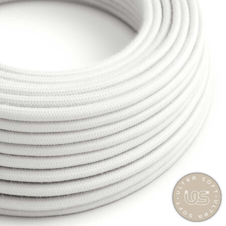 Textilný kábel Ultra Soft s bielou bavlnenou tkaninou, 2 x 0.75mm, 1 meter