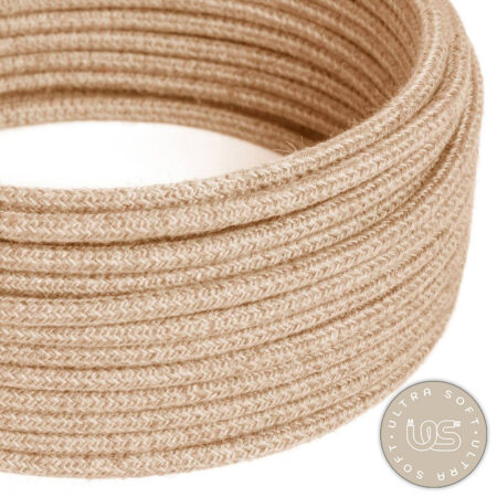 Textilný kábel Ultra Soft s prírodnou jutovou tkaninou, 2 x 0.75mm, 1 meter