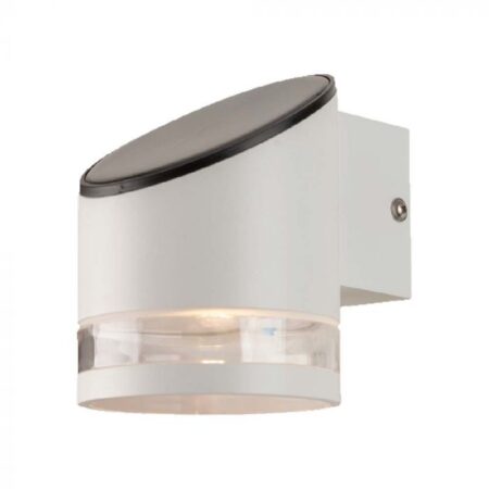 Záhradná LED lampa so solárnym panelom a mikrovlnným senzorom 1W, IP44, biela farba