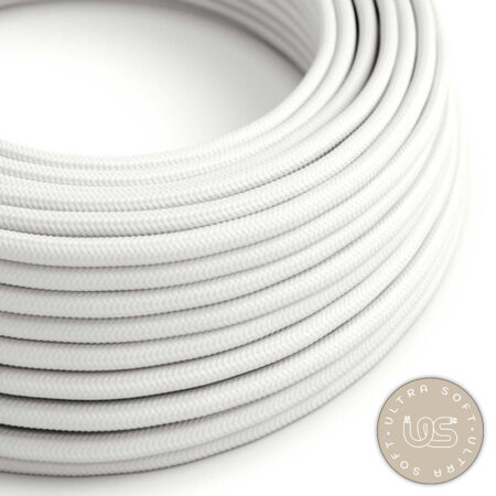 Textilný kábel Ultra Soft s lesklou bielou tkaninou, 2 x 0.75mm, 1 meter