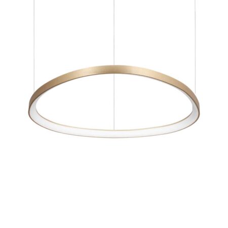 Oválny závesný luster GEMINI SP D81 v mosadznej farbe