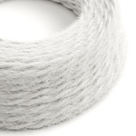 Kábel dvojžilový skrútený s chlpatým efektom v bielej farbe, 2 x 0.75mm, 1 meter