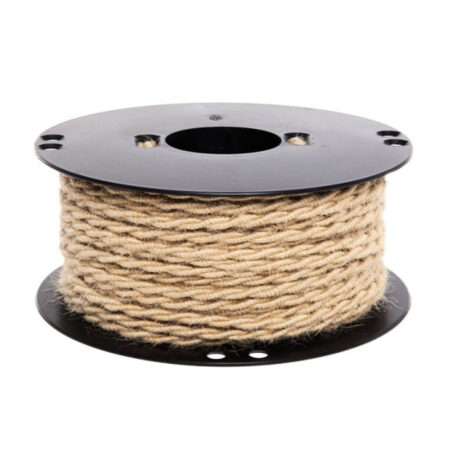 Kábel dvojžilový skrútený v podobe retro lana, juta, 2 x 0.75mm, 1 meter