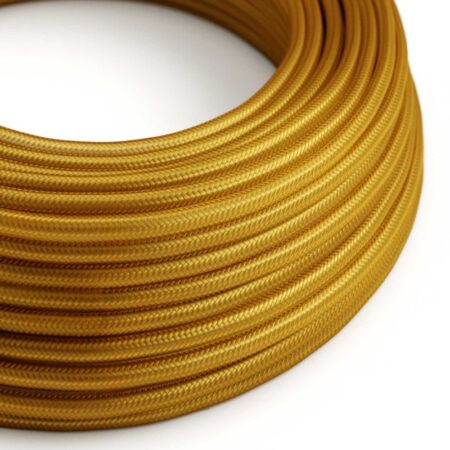 Kábel trojžilový v podobe textilnej šnúry v zlatej farbe, umelý hodváb, 3 x 0.75mm, 1 meter
