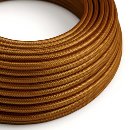 Kábel trojžilový v podobe textilnej šnúry vo Whiskey farbe, umelý hodváb, 3 x 0.75mm, 1 meter