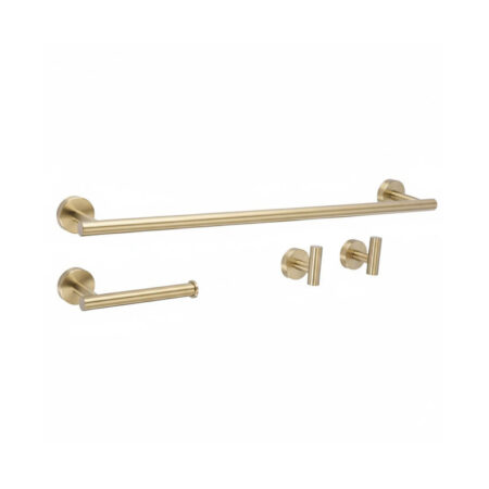 Sada doplnkov do kúpeľne, 4 kusy v brúsenej zlatej farbe
